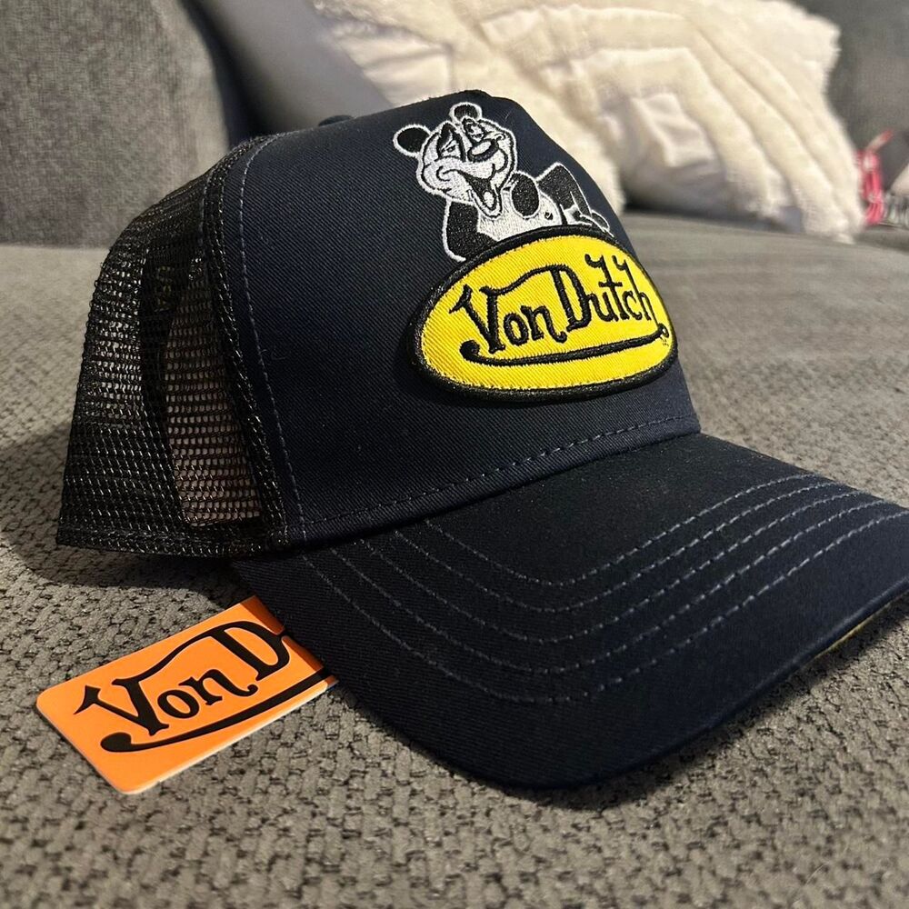 Von-dutch Men's Black and Yellow Hat